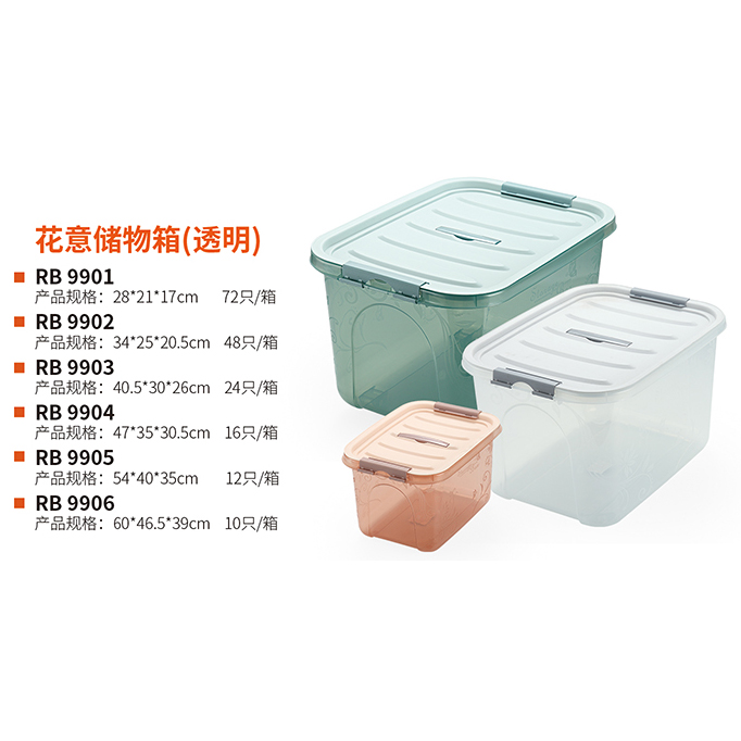 花意储物箱（透明） 真实实拍图 2